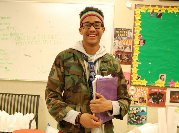 Mr.RHS contestant Juwan Harris participating in Wednesday's spirit day with a "Wacky Tacky" outfit. (Briana Garcia) 