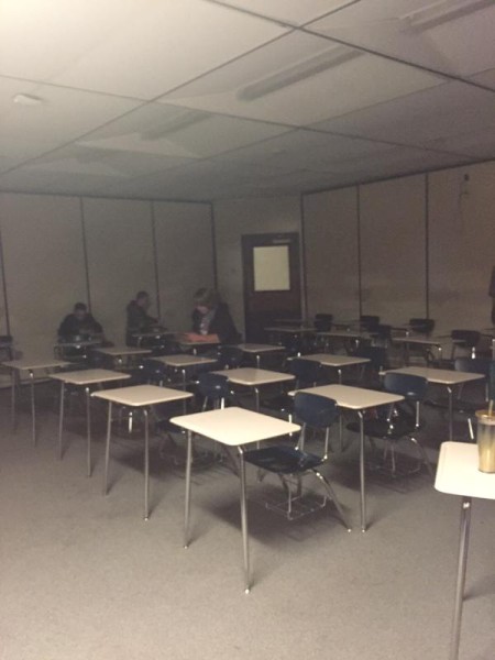 Empty classroom on October 8, 2015. Many students didnt come to school that day fearing their safety. 