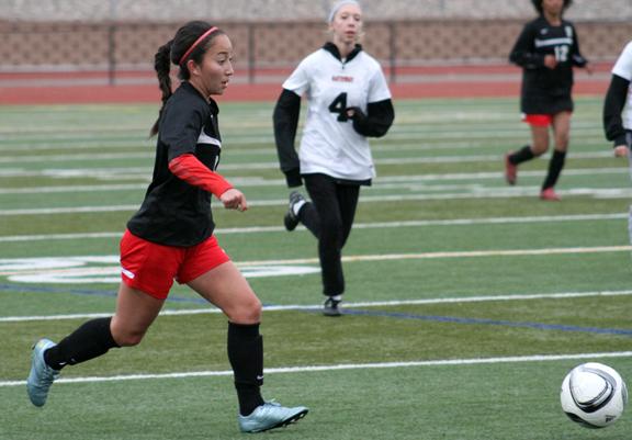 Lady Raiders dribble towards the top