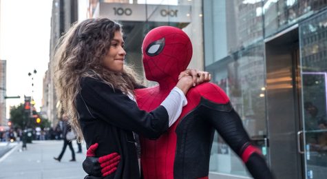 Spider-Man and MJ share a loving embrace following a web-slinging adventure across NYC (Sony Pictures).