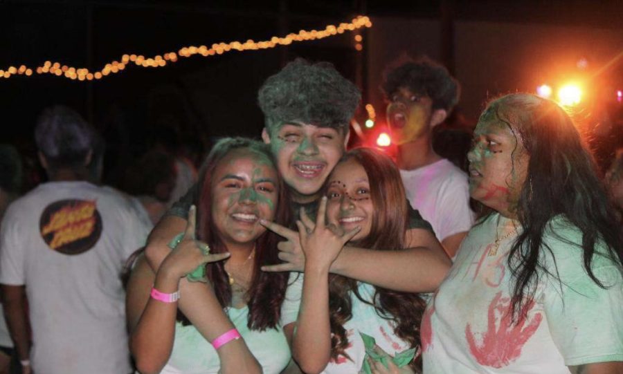 Students celebrating the Color Dance. (Courtesy of Rangeview Yearbook)