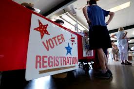 Voter Registration Table for Political Texas gubernatorial candidate Beto ORourke.