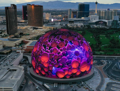 The Sphere is seen at the Venetian Resort in Las Vegas, Nevada (Hollywood Reporter). 
