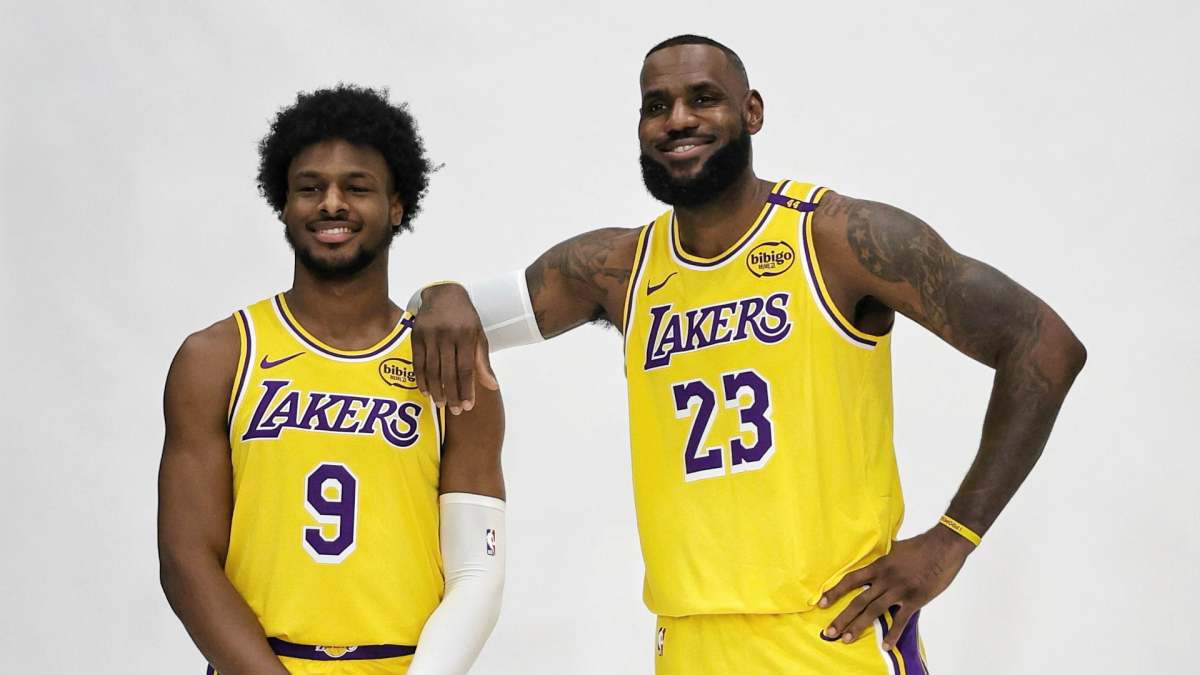 Lebron and Bronny at media day