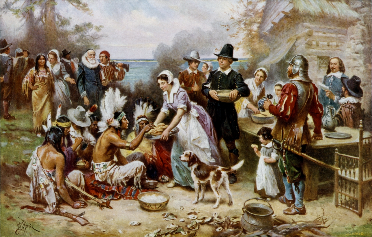 “The First Thanksgiving” by JLG Ferris 1912